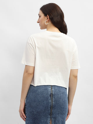 Madame Graphic Print White Cotton T-Shirt
