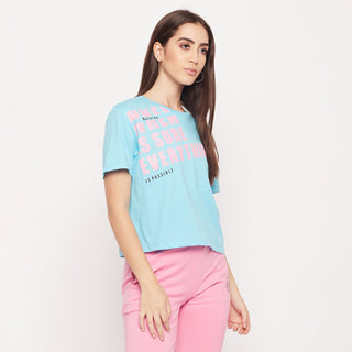 Madame Aqua Regular Typography Top