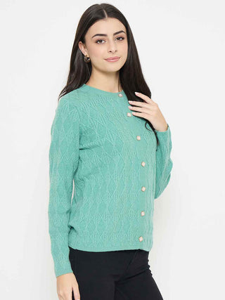 Madame Cable Knit Sea Green Cardigan