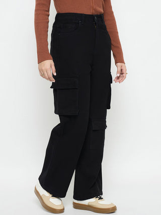 Madame Black Wide Leg Palazzo Pants