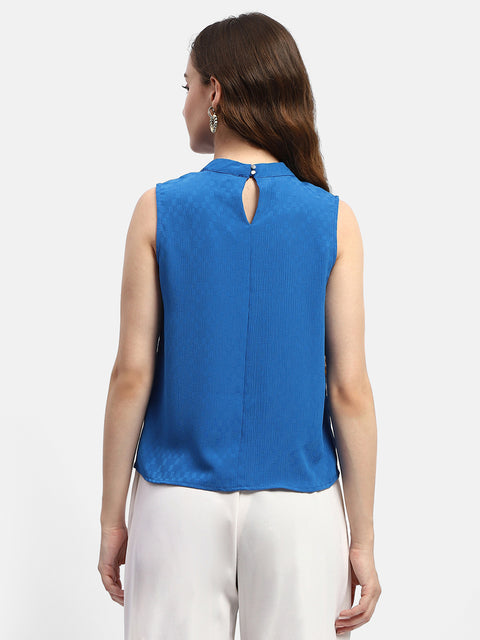 Madame Cowl Neck Royal Blue Top