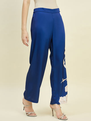 Madame Blue Printed Trousers