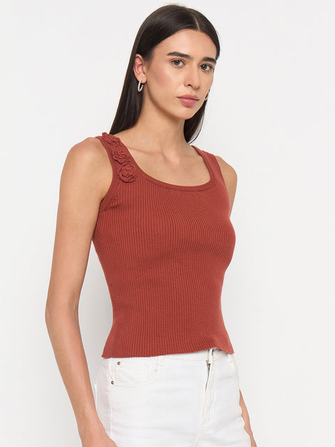 Madame Rust Cotton-Blend Knit Top