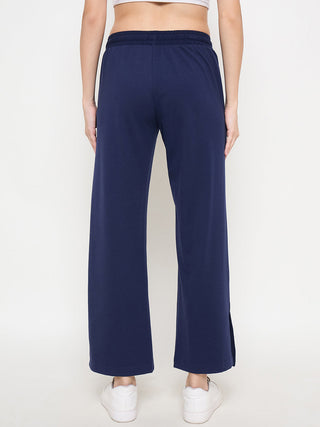 mSECRET Solid Navy Elasticated Waist Flared Loose Fit Track Bottoms
