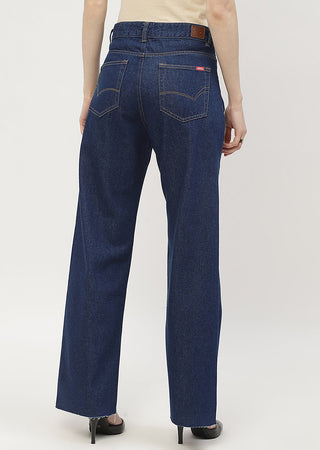 Madame Highly Washed Blue Wide Leg Jeans