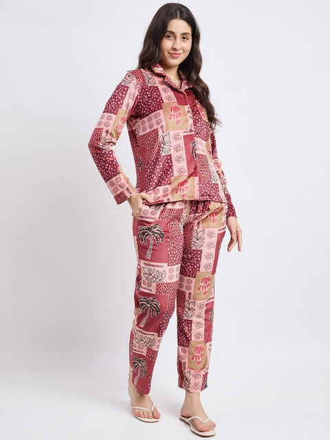 mSECRET Blush Printed Nightsuit