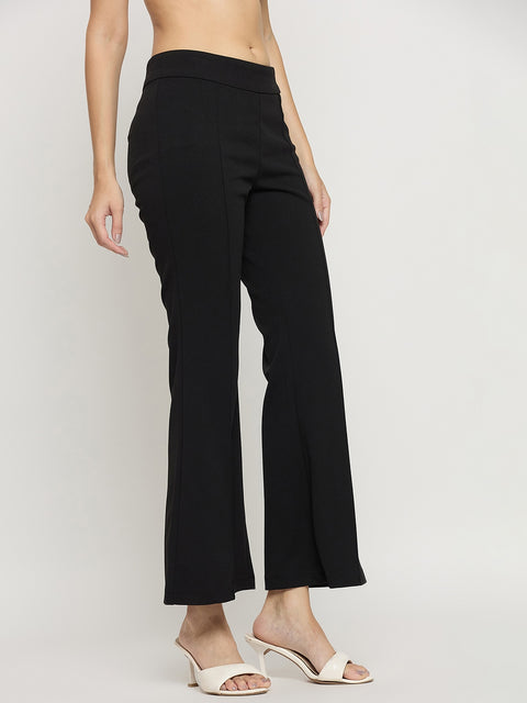 Madame Black Flared Ankle Trousers
