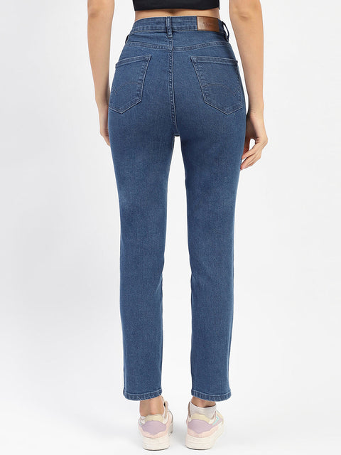 Madame Solid Blue Slim Fit Jeans