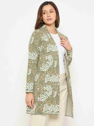 Madame Printed Green Shrug