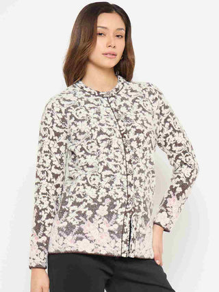 Madame Animal Print Brown Cardigan