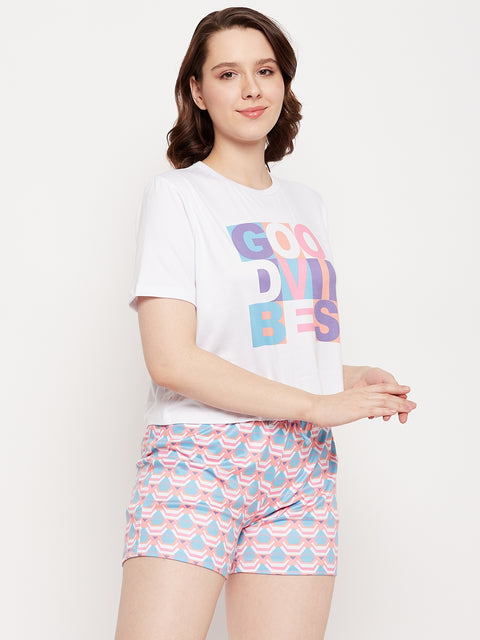 Msecret Purple Typography 2 Pc Nightsuit