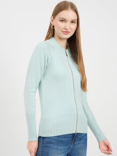 Madame Mint Green Zipper Sweater