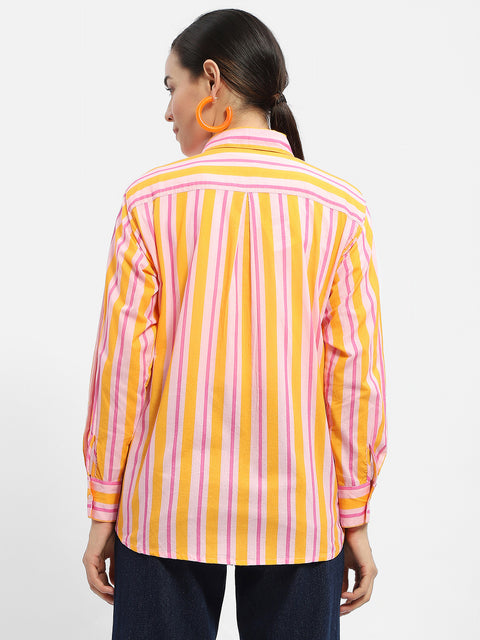 Madame Striped Mustard Yellow Shirt