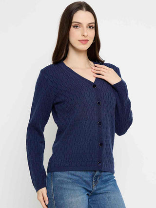 Madame Cable Knit Navy Blue Cardigan