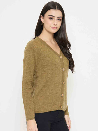 Madame Cable Knit Khaki Cardigan