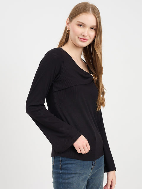 Madame Textured Black Top