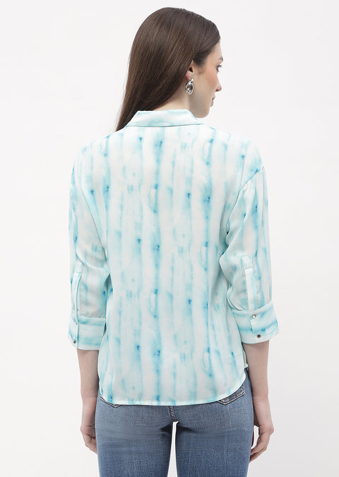 Madame Tie-Dye Aqua Blue Regular Top