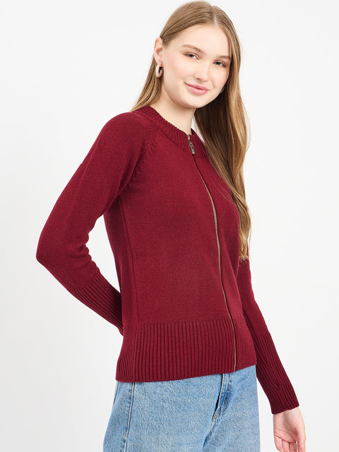 Madame Wine Zipper Sweater