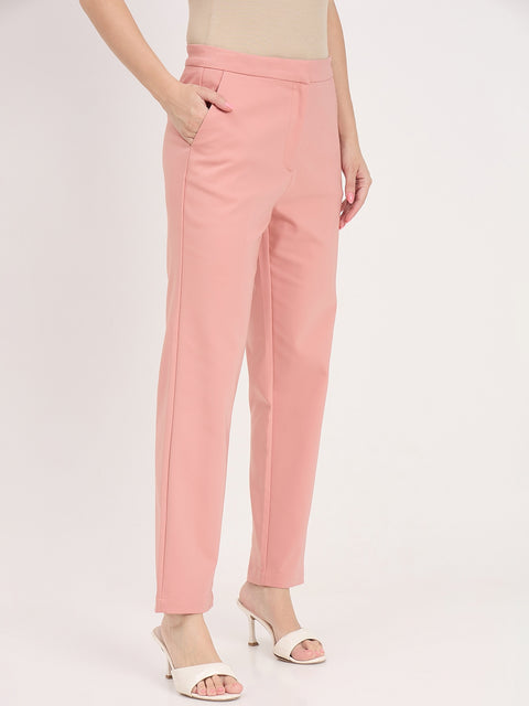 Madame Blush Cotton Blend Tapered Trousers