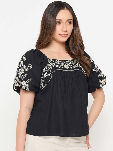 Madame Rayon Blend Black Top
