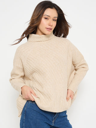 madame Mock Neck Fit and Flare Sweater