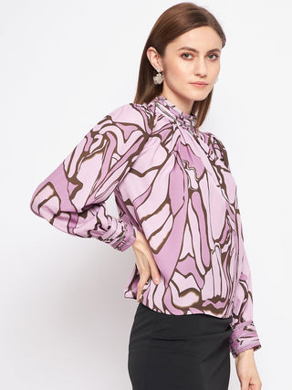 Madame Printed Floral Motif Mauveâ Top