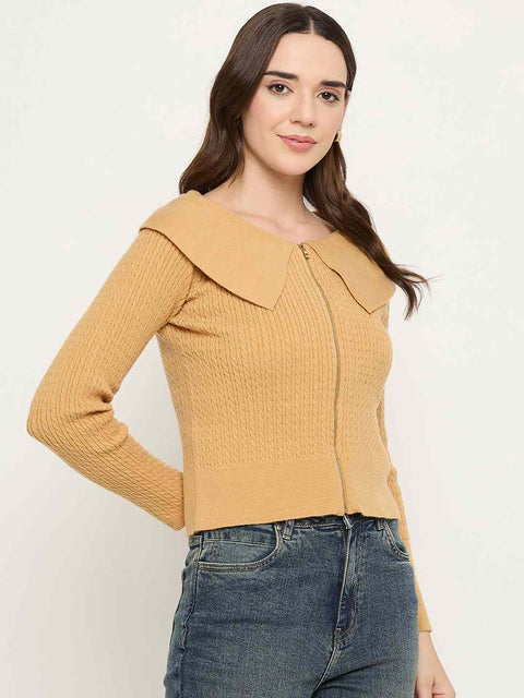 Madame Wide Collar Mustard Yellow Sweater