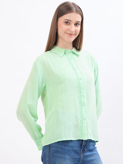 Madame Lace Detail Mint Green Shirt