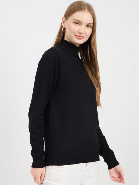 Madame High Neck Black Sweater