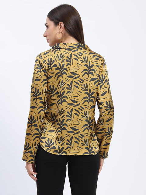 Madame Golden Leaf Print Shirt