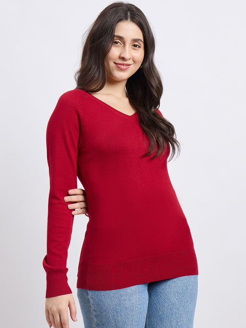 Madame Designer Maroon Sweater