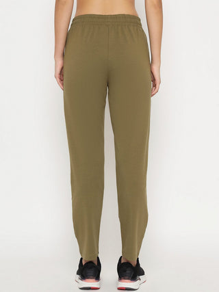 mSECRET Pleated Olive Green Straight Track Bottoms