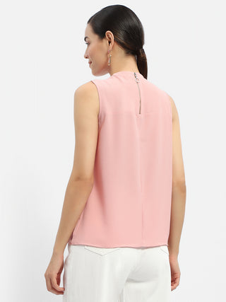 Madame Applique Adorned Pink Shimmer Top