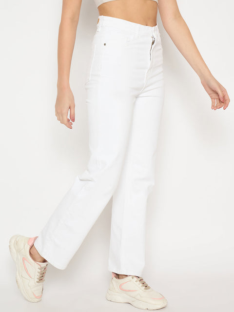 Madame White Straight Fit Jeans