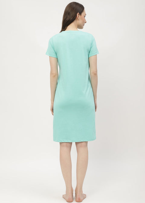 mSECRET Disney Pooh Printed Mint Green Nightdress