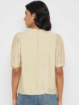 Madame Embellished Rayon Blend Beige Top
