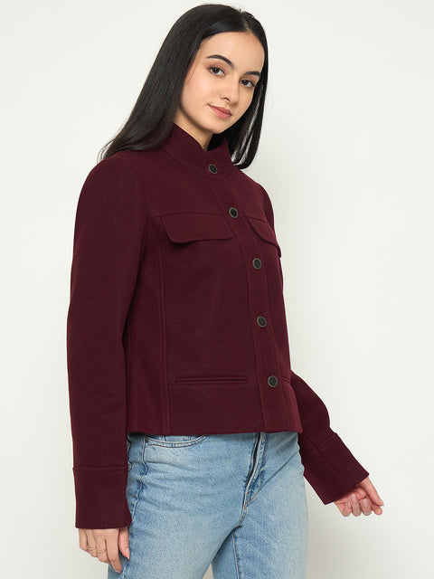 Madame Maroon Short Coat
