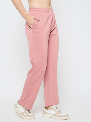 Madame Typography Print Blush Pink Track Bottoms