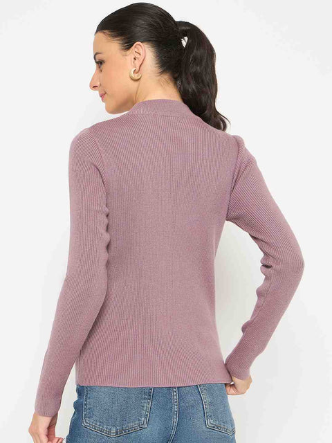 Madame Acrylic Mock Neck Garnet Skeeve