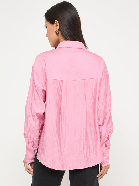 Madame Textured Botanical Embellishment Dusty Pink Shirt