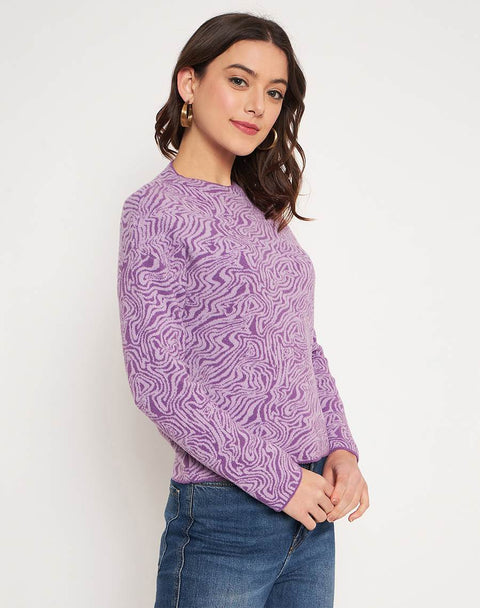 Madame Lilac Animal Print Sweater