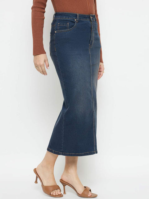 Madame Midnight Blue Denim Skirt