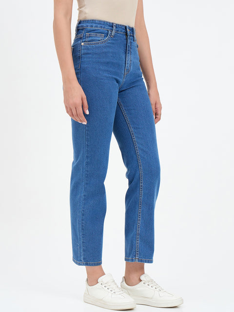 Madame Mid Blue Straight Fit Jean
