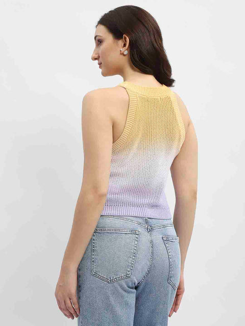 Madame Ombre Effect Lilac Halter Neck Top