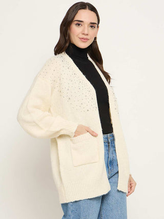 Madame Beige Front Pocket Shrug