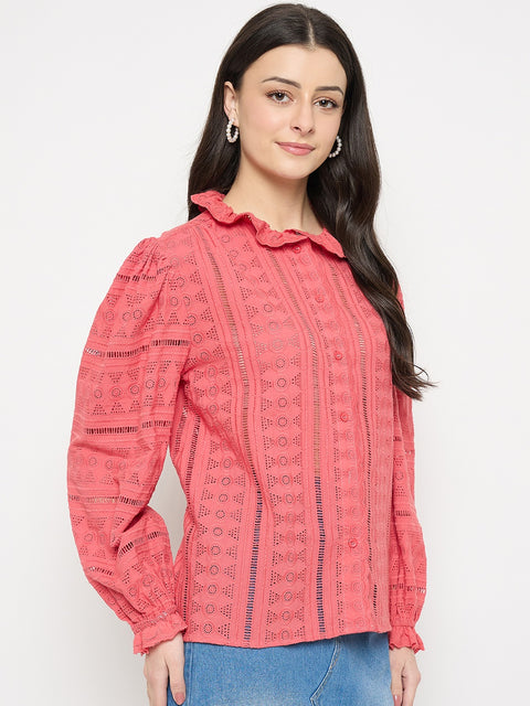 Madame Coral Cotton Lace Fabric Top