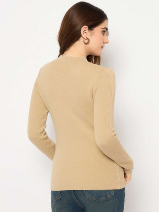Madame Turtle Neck Full Sleeve Brown Sweater