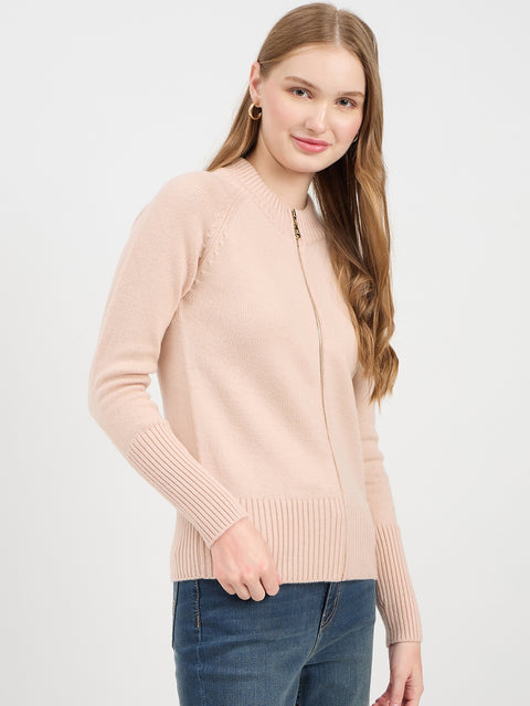 Madame Blossom Pink Zipper Sweater