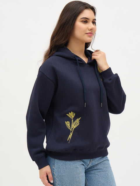 Madame Blue Floral Cotton Sweatshirt