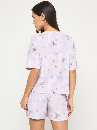 mSECRET Tie and Dye Top and Bottom Lavender Night Suit